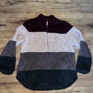 fuzzy striped jacket